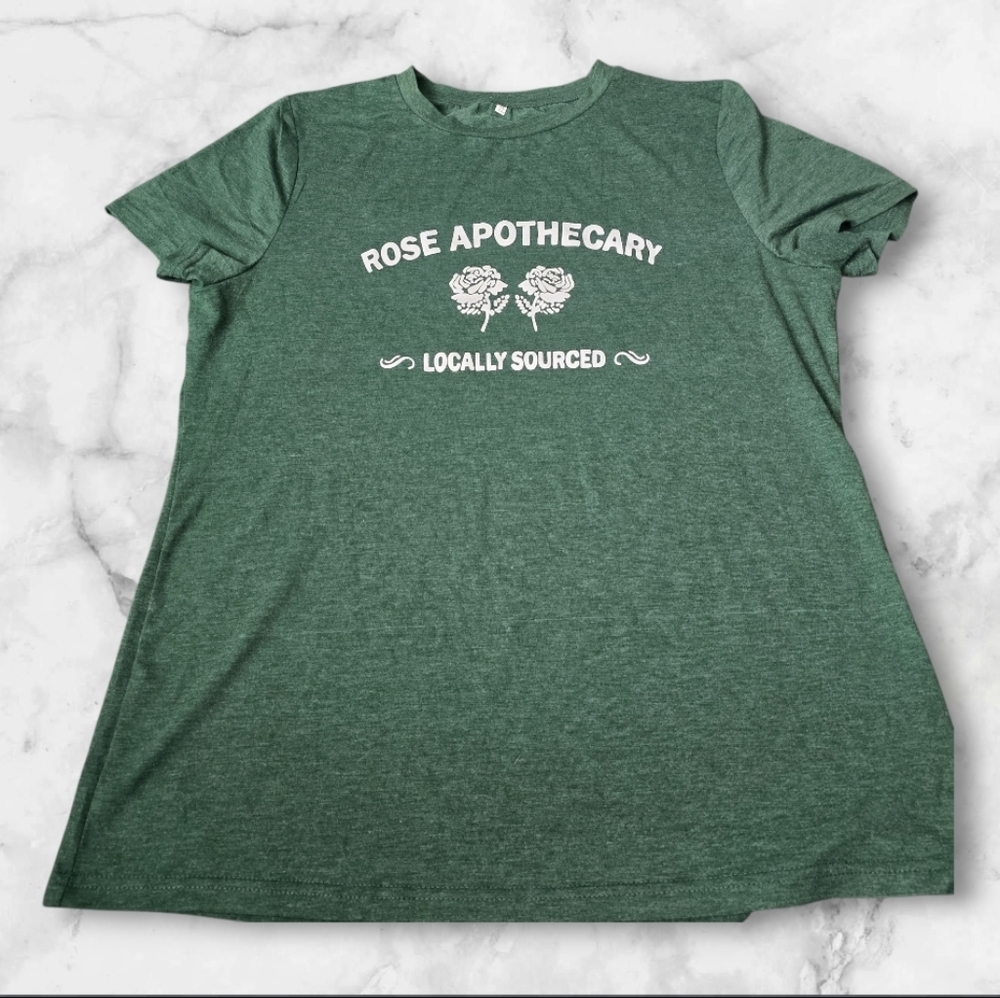 NEW Rose Apothecary Green Short Sleeve Tee